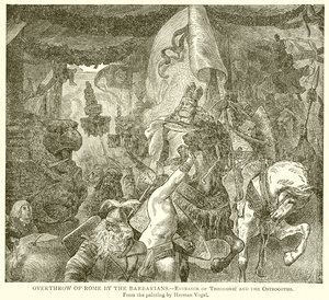 Svržení Říma barbary. Vchod Theodorika a Ostrogótů od English School