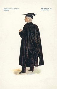 Róba Oxfordské univerzity: bakalář teologie (barevná litografie) od English School