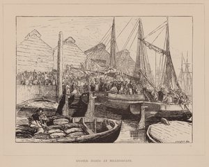 Ústřicové lodě v Billingsgate (rytina) od English School