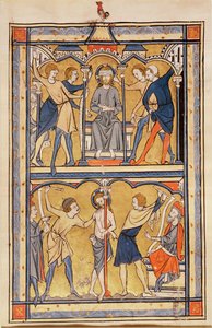 Stránka z žaltáře, asi 1270 (tempera na pergamenu) od English School