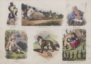 Stránka z Atraktivní obrázkové knihy (barevná rytina) od English School