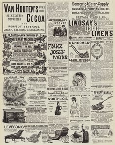 Stránka s inzeráty (rytina) od English School