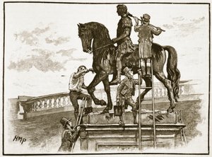 Obraz King William Black, Dublin, 1822, ilustrace z Cassells Illustrated History of England (sépiová fotografie) od English School