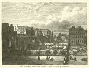Palace Yard, od jihu, z pohledu od Canalettiho (rytina) od English School