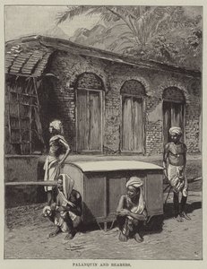 Palanquin a nositelé (rytina) od English School