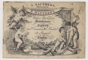 Paper Stainers, A Saunders, obchodní karta od English School