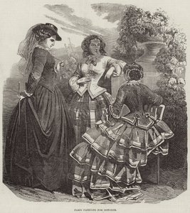 Paris Fashions for October (rytina) od English School