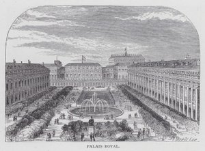 Paříž, Palais Royal (rytina) od English School
