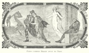 Paris odnáší Helenu do Tróje (rytina) od English School