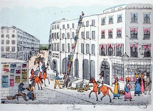 Pařížské ulice, z „De Paris a Douvres“ od Rogera Bookema od English School