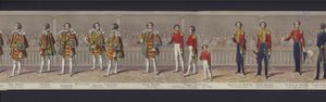 Část panoramatu svatby královny Viktorie, kolem roku 1840 (ručně kolorovaná akvatinta) od English School