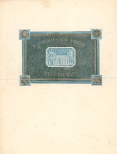 Vstupenka do Westminsterského opatství na korunovaci krále Jiřího IV., 17. července 1821 od English School
