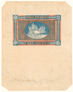 Vstupenka na procesí ke korunovaci krále Jiřího IV., 17. července 1821 od English School