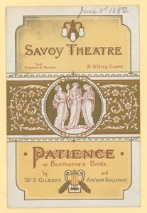 Trpělivost; nebo Bunthornes Bride od W. S. Gilberta a Arthura Sullivana od English School