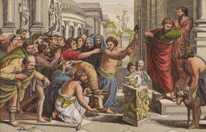 Paul a Barnabs v Lystra (Chromolith) od English School