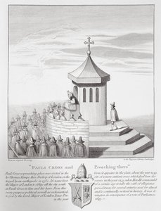 Pauls Cross a kázání tam, 1809 od English School