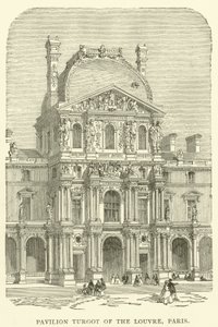Pavilon Turgot v Louvru, Paříž (rytina) od English School