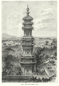 Peking, od Letního paláce (rytina) od English School