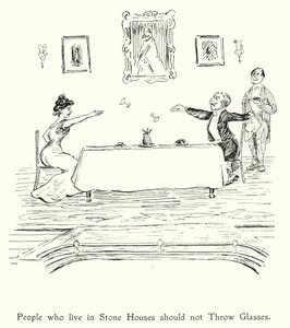Lidé, kteří žijí v kamenných domech, by neměli házet sklenicemi; ti, kteří žijí ve skleněných domech, by neměli házet kameny (lit.) od English School