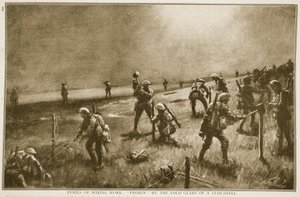 Nebezpečí elektroinstalačních prací: zmrazení chladným odleskem hvězdného krunýře, 1914-19 od English School