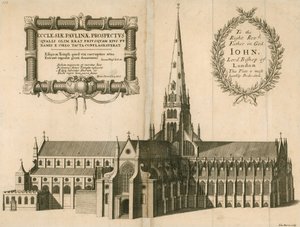 Perspektivní pohled na St Pauls Cathedral, Londýn od English School