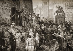 Petr poustevník (1050-1115) kázal během první křížové výpravy v roce 1095 od English School
