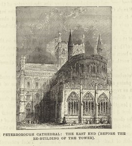 Peterboroughská katedrála, East End (před přestavbou věže) od English School
