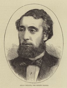 Philip Phillips, zpívající poutník (rytina) od English School