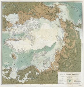 Fyzická mapa severních polárních oblastí od English School