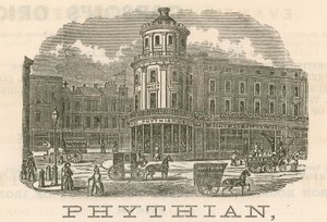 Phythian, velkoobchod a rodinný prodejce čaje a zahraniční skladník, 430 West Strand a 1-3 King William Street, Londýn od English School