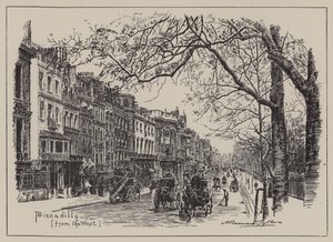 Piccadilly, ze západu (rytina) od English School