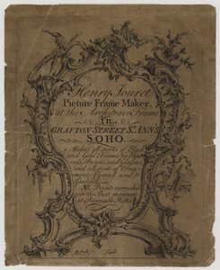 Výrobce obrazových rámů, Henry Jouret, obchodní karta od English School