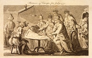 Obrázek Evropy za červenec 1772, kolem roku 1772 (rytina) od English School