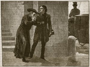 Pius IX. opouští Vatikán v přestrojení, 1848, ilustrace z Cassells Illustrated History of England (sépiová fotografie) od English School