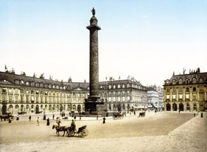 Place de la Colonne Vendome, Paříž (ručně kolorovaná fotografie) od English School