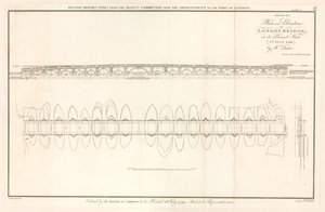 Plán a výška London Bridge k 2. červenci 1799 od English School
