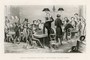 Hrajte v Crockfords Club, 1843. Hrabě DOrsay volá Main od English School