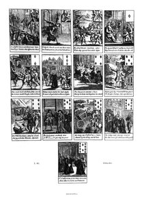 Hrací karty zobrazující obžalobu Henryho Sacheverella (asi 1674-1724) v roce 1710, diamantová barva od English School
