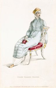 Polská vycházková pelisse, módní talíř z Ackermanns Repository of Arts od English School