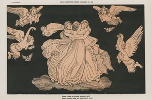 Politická karikatura (barevná litografie) od English School