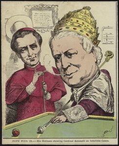 Papež Pius IX - Jeho Svatost ukazuje kardinálu Antonellimu neomylný kánon