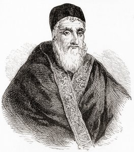 Papež Sixtus V. nebo Xystus V., rodným jménem Felice Peretti di Montalto, z Wardovy a Lockovy Ilustrované historie světa, vyd. cca 1882. od English School