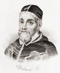 Papež Urban VIII, c.1568-1644, narozen Maffeo Barberini (rytina) od English School