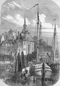 Přístav Rotterdam, Holandsko, z „The Illustrated London News“, 1810 od English School