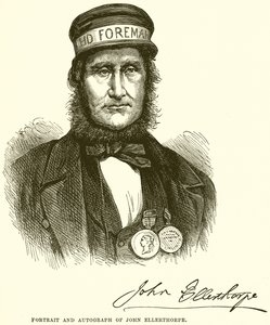 Portrét a podpis Johna Ellerthorpea od English School