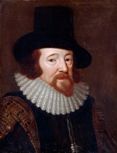 ""Portrait Of Francis Bacon (1561-1626), English Statesman And Philosopher"" Anonymní obraz kolem roku 1622 - Olej na plátně Rozměr 61x47 cm od English School