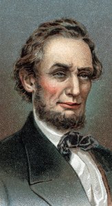 Portrét Abrahama Lincolna - Portrét Abrahama Lincolna (1809-1865) 16. prezident Spojených států amerických - Ze série “” Leaders of Men”” - Chromolitografie - Anglická škola, 20. století - od English School