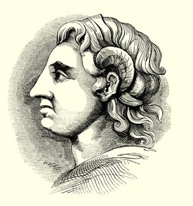 Portrét Alexandra Velikého, převzato z mince v Bodleian Library, Oxford (rytina) od English School