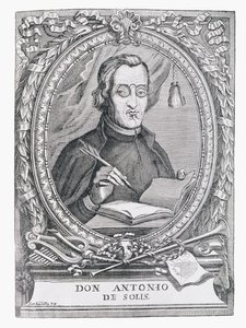 Portrét Antonia de Solis y Rivadeneira (1610-86) z „Příběhu a kritické historie Ameriky“, editoval Justin Winsor, Londýn, 1886 od English School