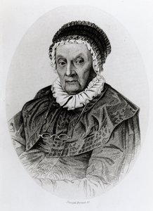 Portrét Caroline Herschelové (1750-1848) ve věku 92 let, vyryl Joseph Brown od English School